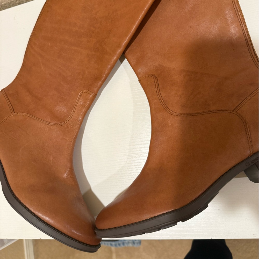 Sam Edelman Penny Whiskey Leather Tall Equestrian Back Zip Riding Boots - Picture 15 of 16